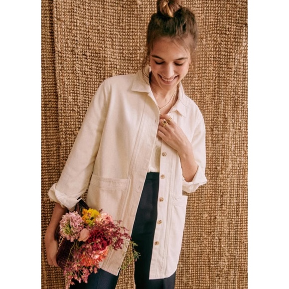 Sezane Jackets & Blazers - Sezane Cream Utility Jacket
